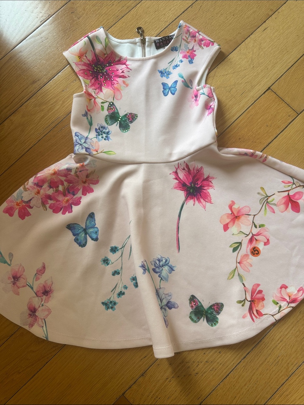 Hannah Banana Pink Floral & Butterfly Fit-and-Flare Dress